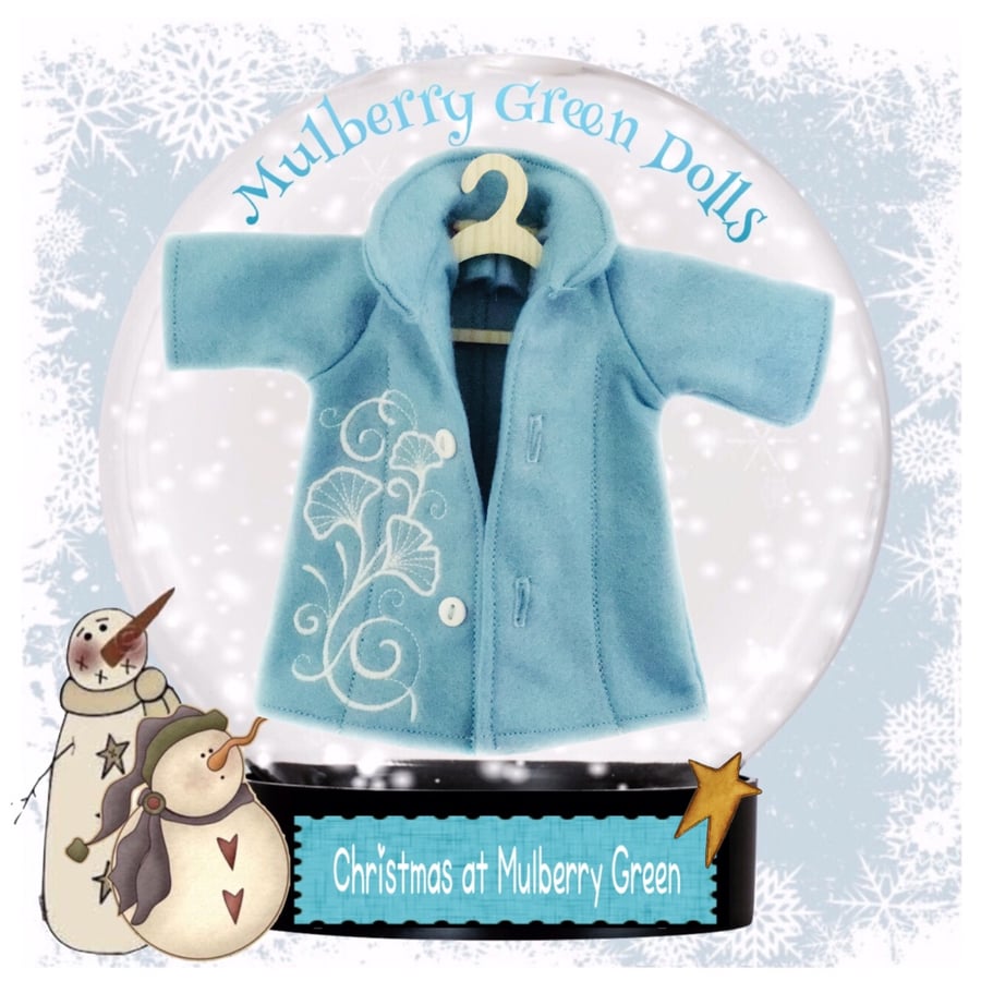 Tailored Coat Embroidered in White