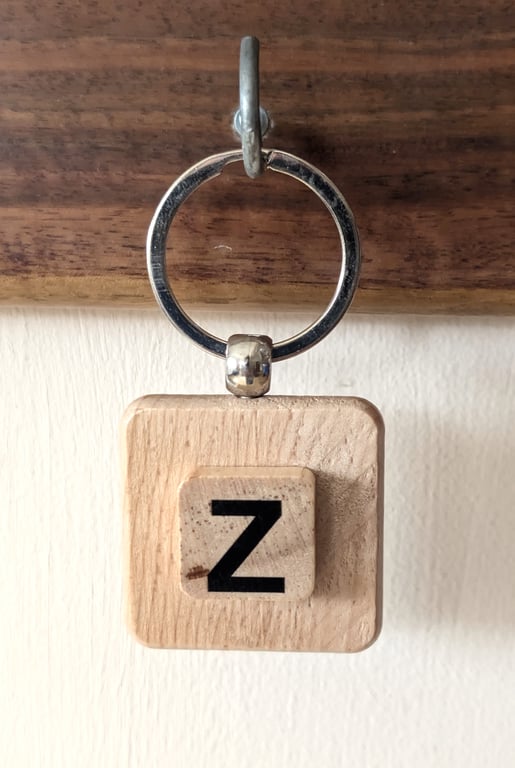 Alphabet letter tile wooden keyring - bagcharm - Z