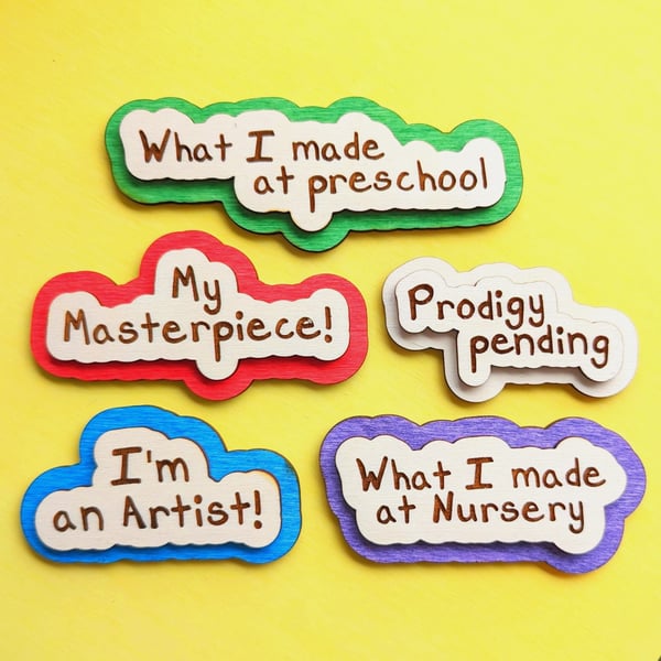 Children's Artwork Fridge Magnet Keepsake Primary Colours