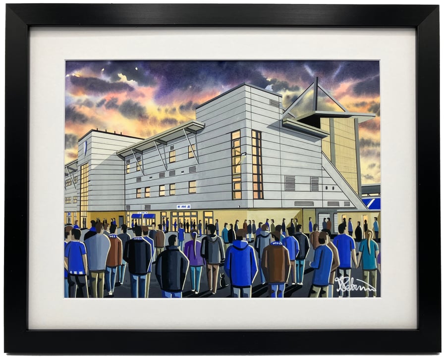 Colchester United F.C, Framed Football Art Print. 14" x 11" Frame Size