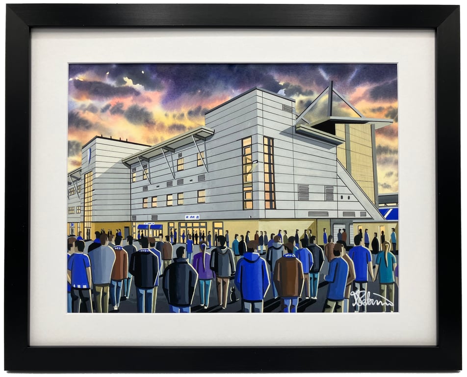 Colchester United F.C, Framed Football Art Print. 14" x 11" Frame Size