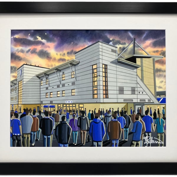 Colchester United F.C, Framed Football Art Print. 14" x 11" Frame Size