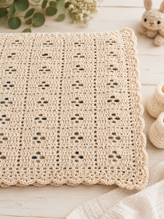 Handmade Crochet Baby Blanket - Soft Peach Baby Blanket - Baby Shower Gift 