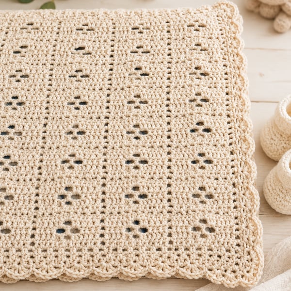 Handmade Crochet Baby Blanket - Soft Peach Baby Blanket - Baby Shower Gift 
