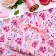 Gift Wrap pack of 2 sheets with tag - Love Blossoms