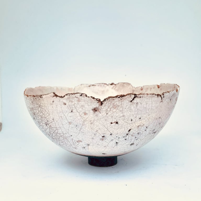 Pinched Raku Bowl With Foot. No 4