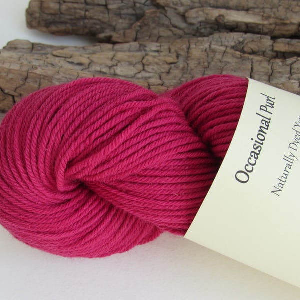 100g Dark Fuchsia Pink Dyed British BFL DK Wool Yarn