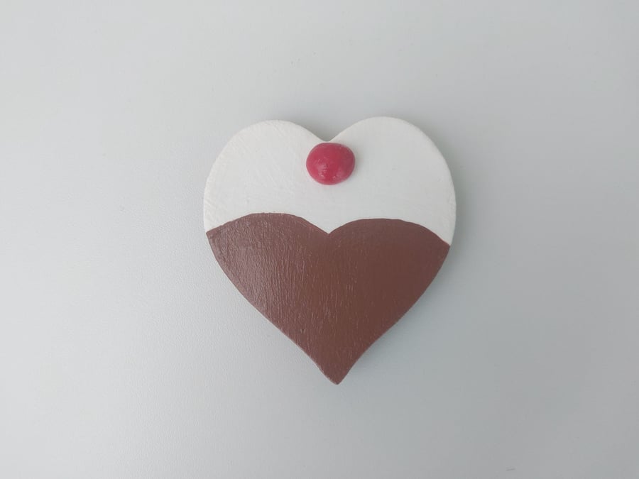 Fake Chocolate Cherry Cookie Heart Fridge Magnet Valentines Day Gift
