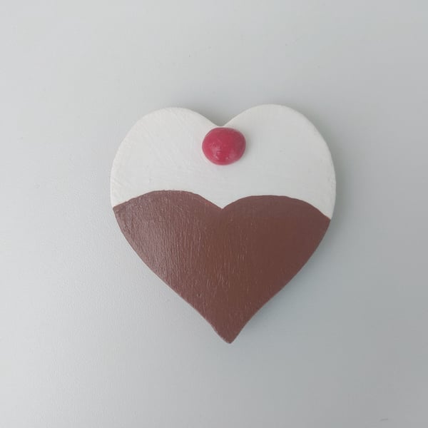 Fake Chocolate Cherry Cookie Heart Fridge Magnet Valentines Day Gift