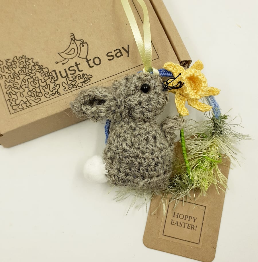 Reserved for Sue Crochet Bunny Decoration 