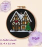 Christmas cottage counted cross stitch pattern pdf emailed