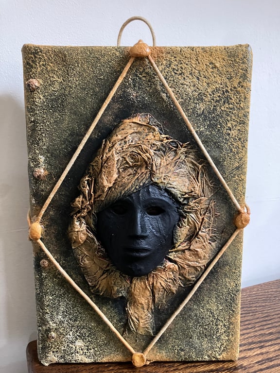 The WATCHER Dark Fantasy Altered Book 3D Sculpted Mask Art Dark Academia