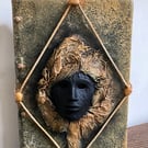 The WATCHER Dark Fantasy Altered Book 3D Sculpted Mask Art Dark Academia