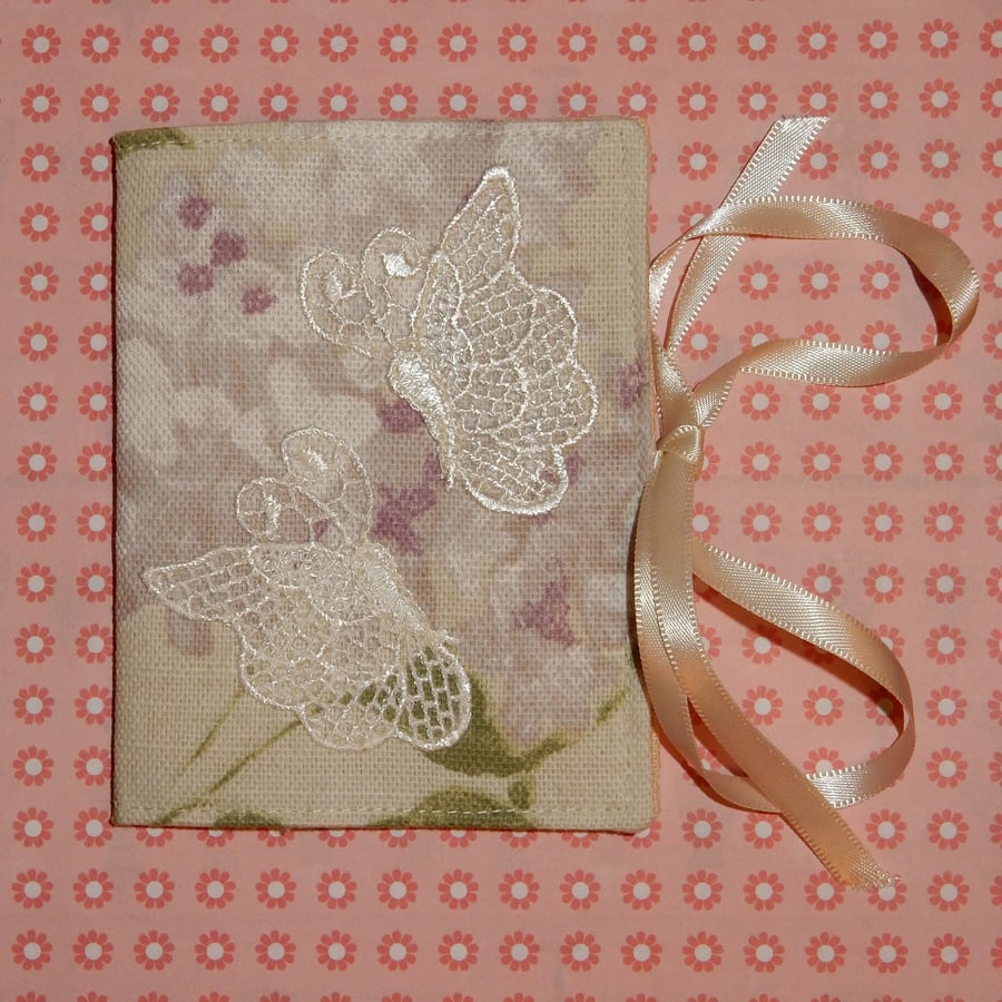 Needle case - with lace butterflies