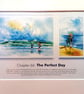 Original hand painted watercolour print of children playing on a cornwall beach - Image 1