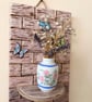 Rustic Wood Key Holder with Floating Shelf, Boho Hallway Hanging - Image 2