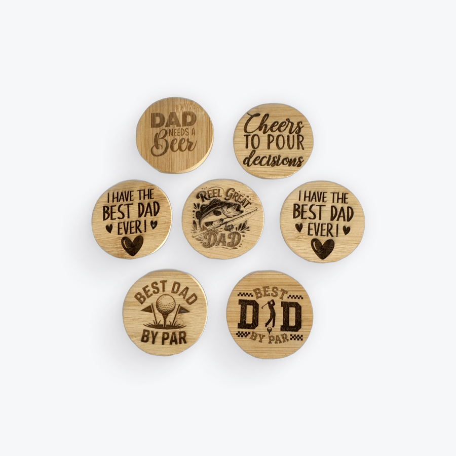 Personalised Bamboo Bottle Opener for Dad - Father's Day Gift - Engraved Wooden 