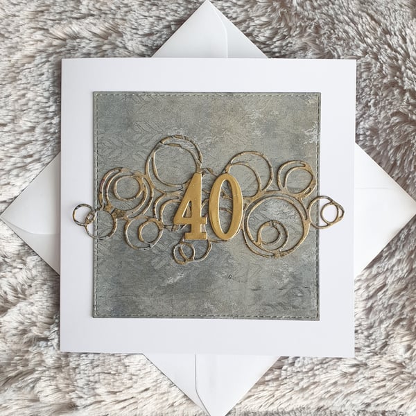 40th Birthday Card - Gold