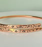 Customer Order Bangle, Copper Rustic Night Sky Pattern Overlap Style. Size 22cms - Image 2
