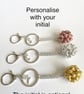 Handbag Charm, Initialled, Rose Gold Lava Beads Orb, Keyring  - Image 3