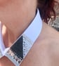 Embellished Neckcessorie - white & black & crystal rhinestones