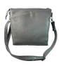 Genuine leather and Harris tweed handbag in grey and blue - Image 2