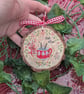 Hot chocolate hand-painted log slice Christmas decoration  - Image 7