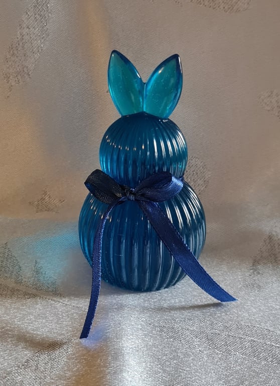 Little Blue coloured Spring Bunny Ornament - Resin