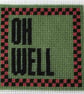 OH WELL Modern Needlepoint Chart PDF - Retro Checkered Tapestry Pattern