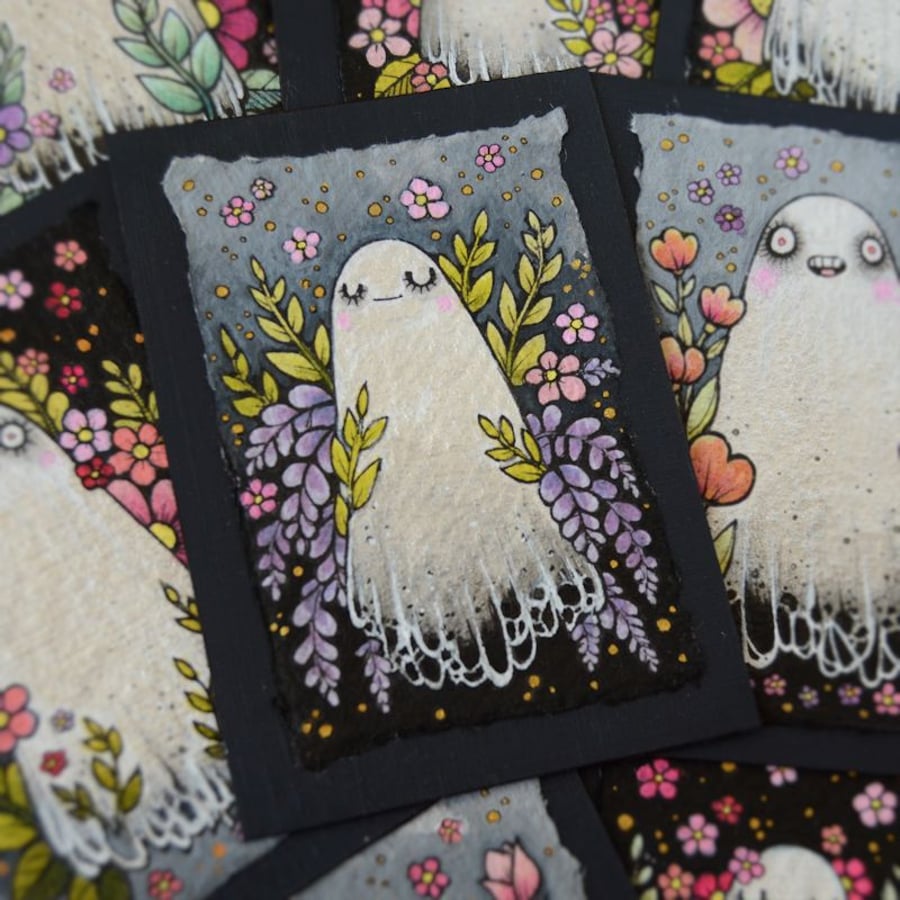 spring ghost - original aceo illustration