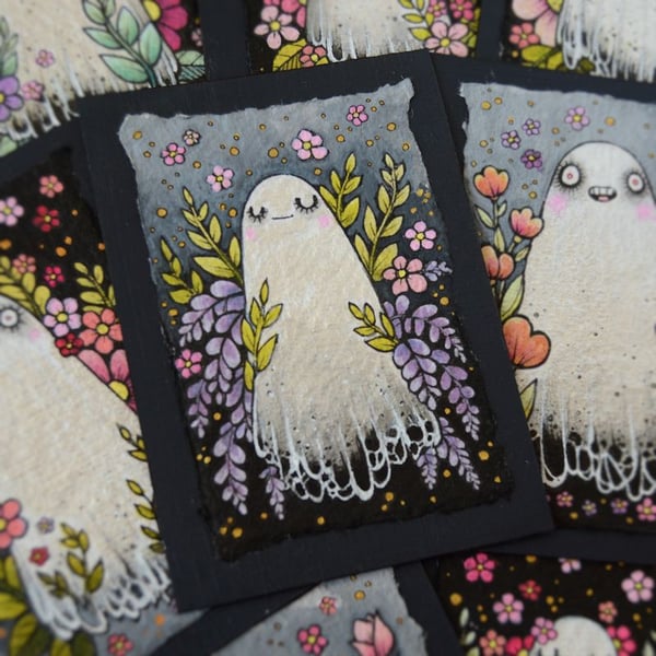 spring ghost - original aceo illustration
