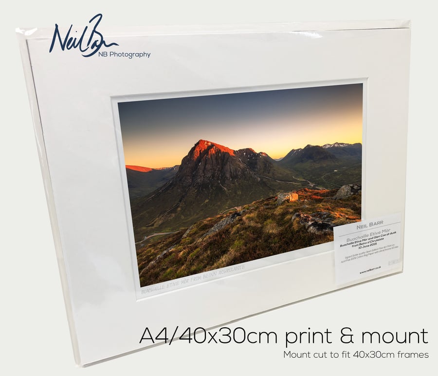 Buachaille Etive Mor, Glen Coe, Scotland - A4 (40x30cm) Unframed Print