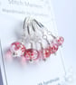 Lampwork Stitch Markers - Stained Glass Pinks - Image 1
