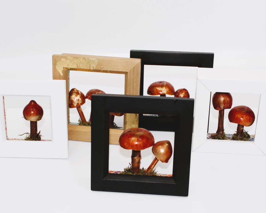 Framed mushroom decoration