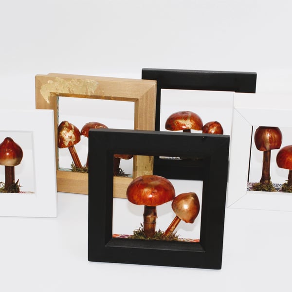 Framed mushroom decoration