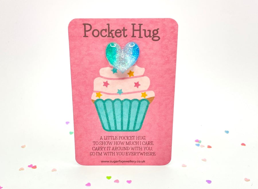 Cupcake Sentimental Heart Pocket Hug