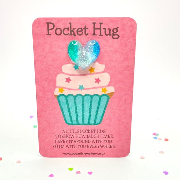 Cupcake Sentimental Heart Pocket Hug