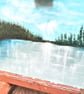 Frozen Lake Painting, Turquoise Winter Landscape, Ready Framed Acrylic Art - Image 4