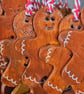 Gingerbread Christmas Ornament – Rustic Tree Decoration, Hand Painted - Image 4