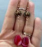 Boho Rustic Flower Necklace and Earrings Set, Agate & Pyrite - Image 6