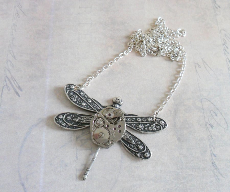 Steampunk Dragonfly Timeless Necklace
