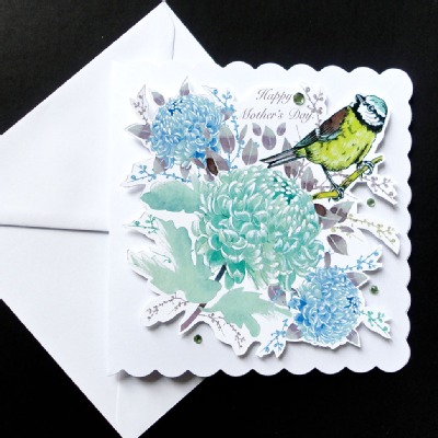  Chrysanthemum and Bird Mother's Day Card