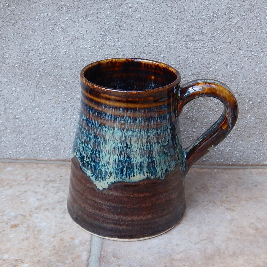 Beer stein tankard large mug hand thrown stoneware pottery