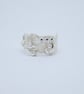 Solid silver ring set with three Ceylon sapphires - Image 2