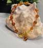 Sunset Padparadscha Sapphire & Baltic Amber Luxury Bracelet