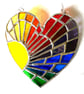 Sun Heart Suncatcher Stained Glass Rainbow Rays Handmade 009 - Image 8
