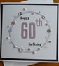 60th Birthday Card - Pastel Wreath Design - Image 10