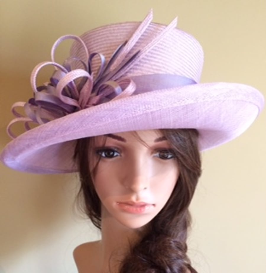 Bespoke Lilac hat mother of the bride, weddings,races