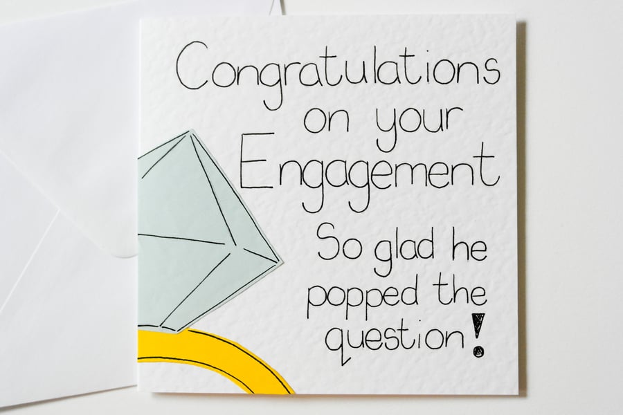 Greeting Card - Engagement Card - Congratulations on your Engagement - Wedding