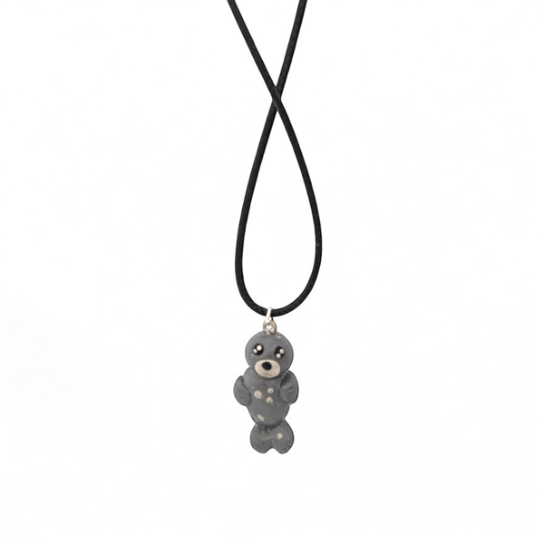 Cute Baby Seal Necklace, Polymer Clay Animal Jewellery, Grey Seal Pendant